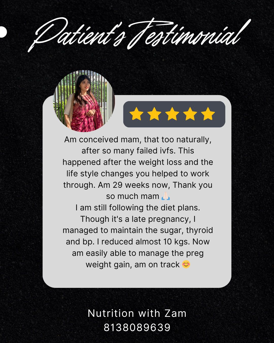 Patient Testimonial with Rating